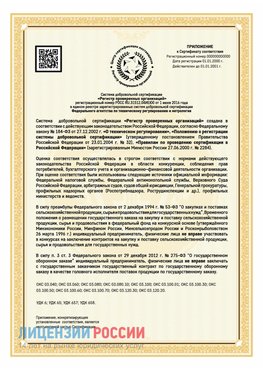 Приложение к сертификату для ИП Бугульма Сертификат СТО 03.080.02033720.1-2020